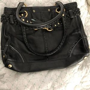 Coach black leather bag